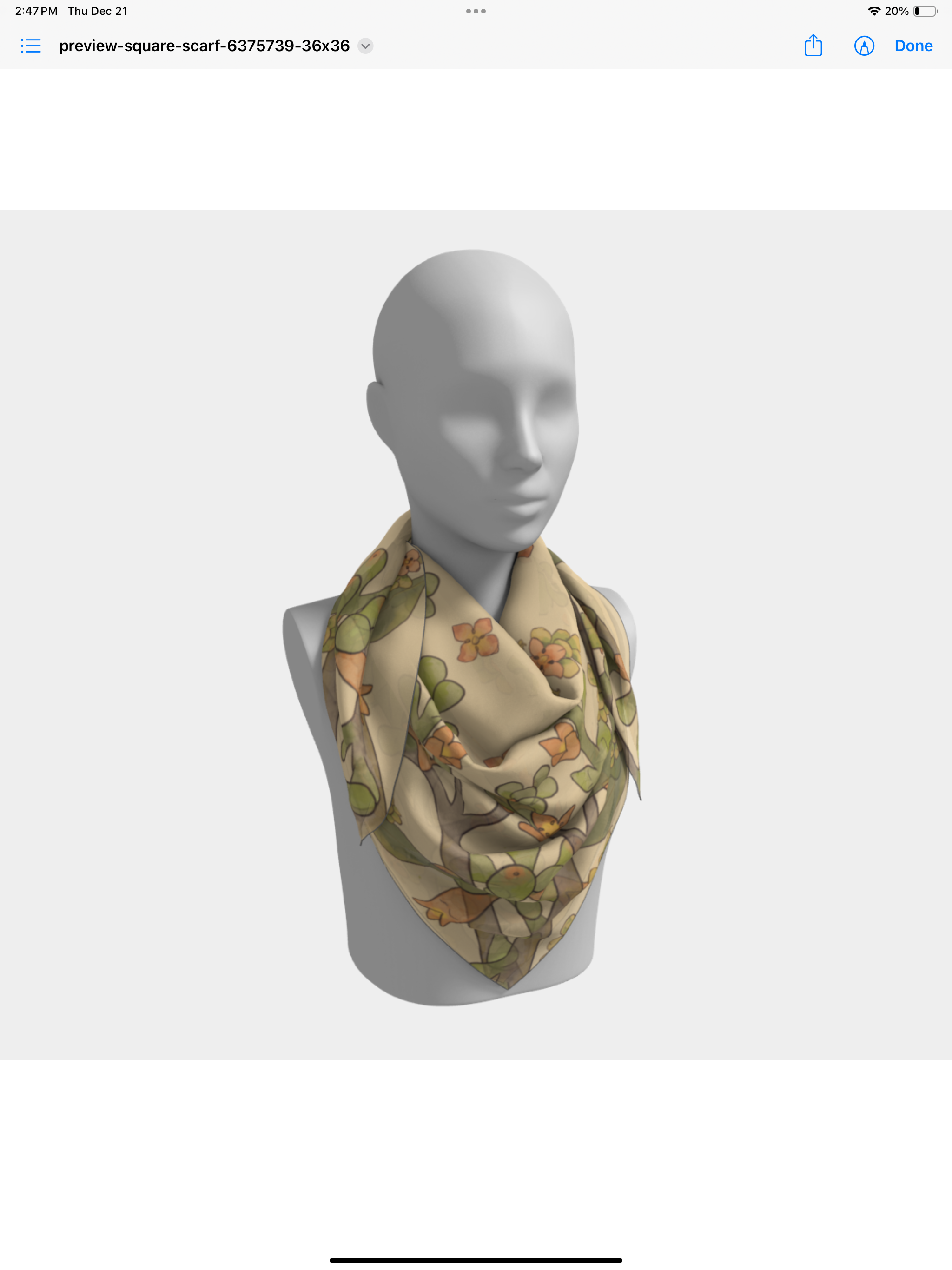 Mangrove Scarf - Square Silk & Modal Blend