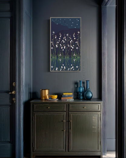 Asphodel Lilies on Midnight - Art Print